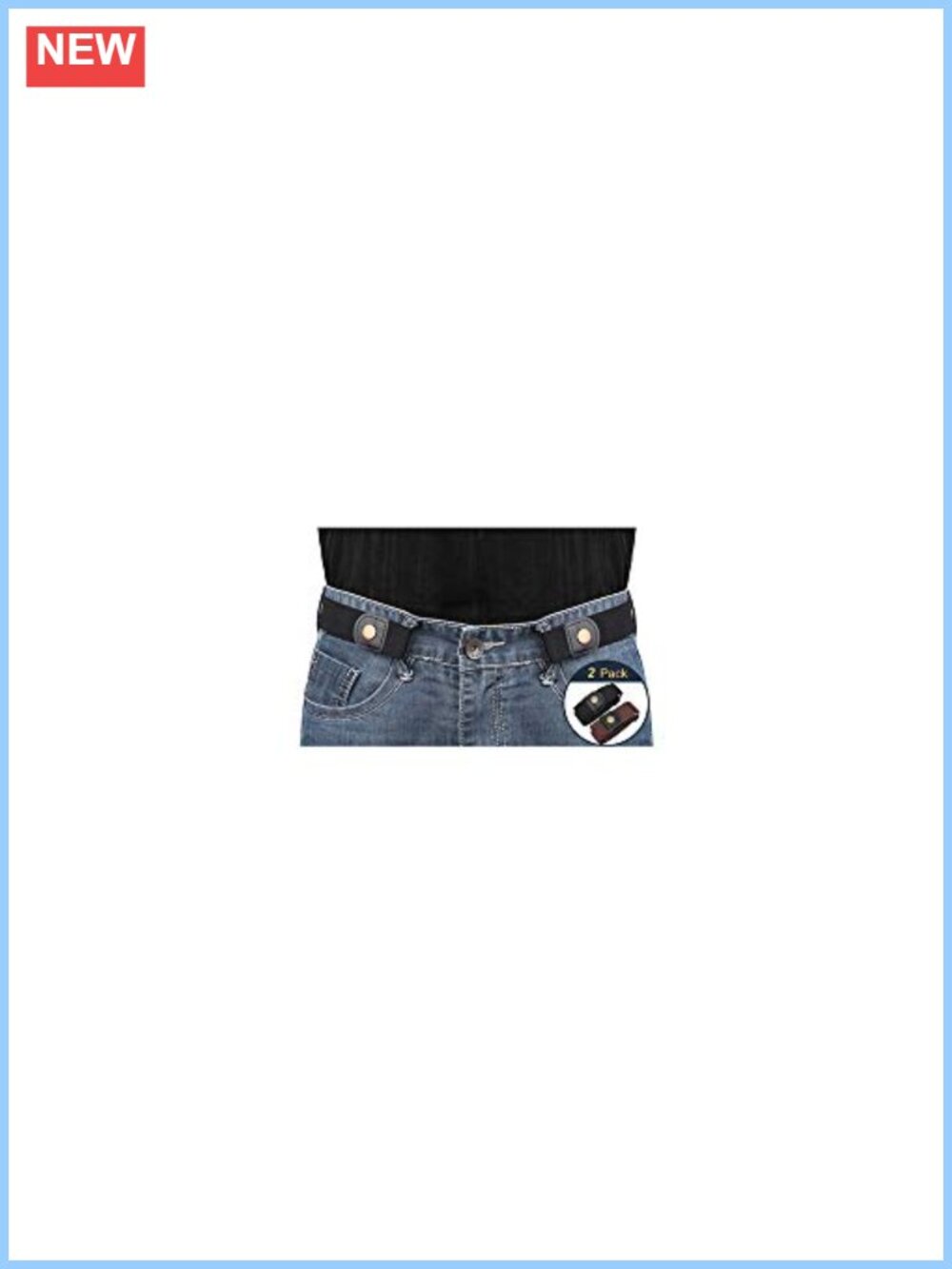No Buckle Invisible Elastic Stretch Belt Fits Waist 24-50in